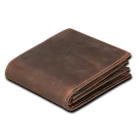 Portefeuille Homme Vintage en Cuir Huilé avec Blocage RFID