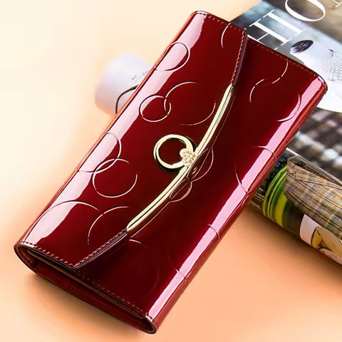 Portefeuille Long Femme RFID : Sac à Main Chic avec Fermeture Éclair et Grande Capacité