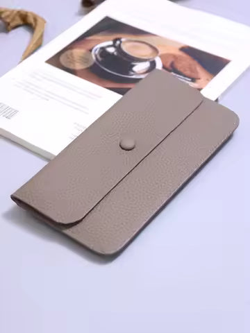 Portefeuille Long en Cuir Véritable pour Femme - Élégant et Pratique