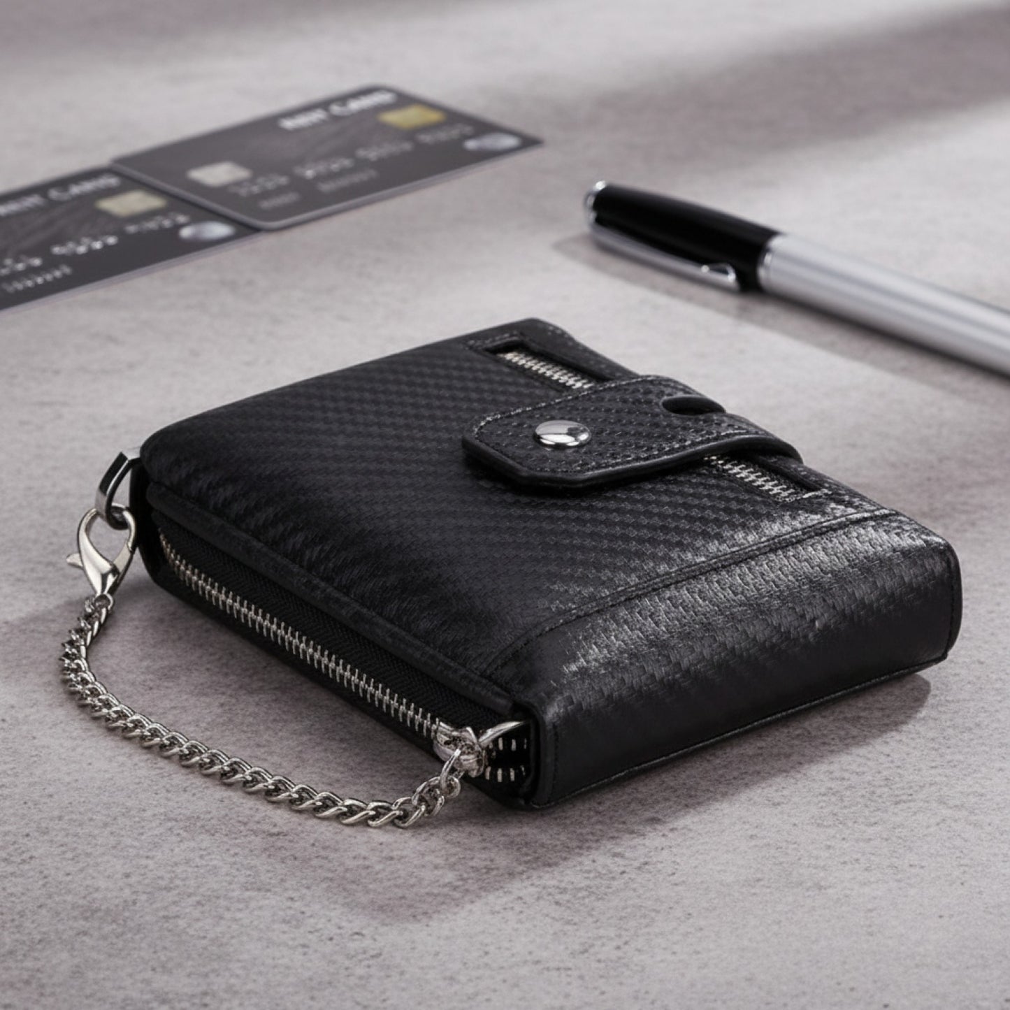 Portefeuille Homme Fibre de Carbone avec Blocage RFID - Porte-cartes fin et élégant
