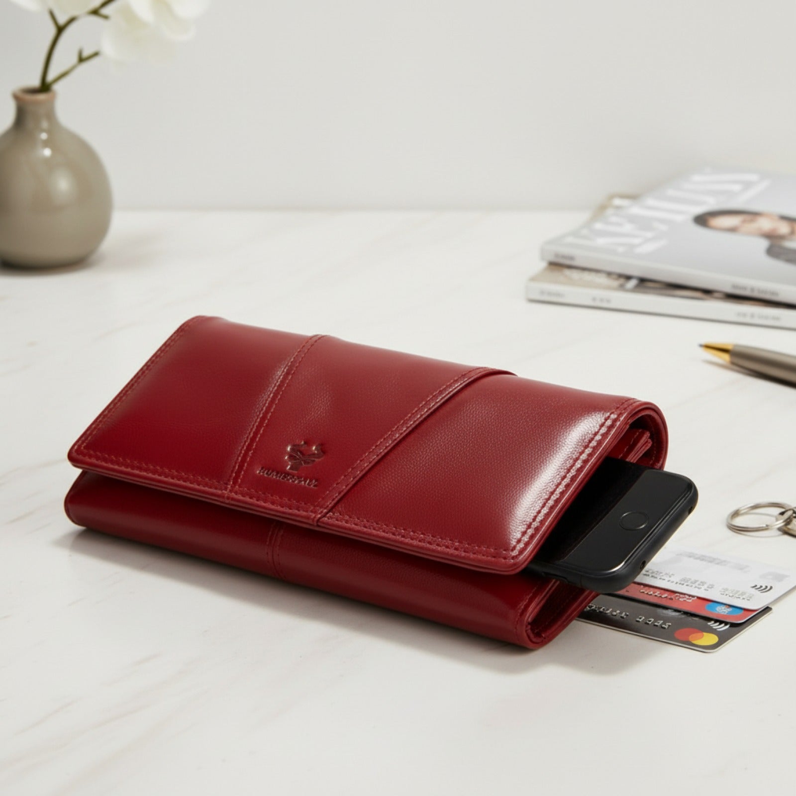 Portefeuille Long en Cuir Véritable pour Femme - Chic & Fonctionnel avec Blocage RFID
