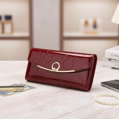Portefeuille Long Femme RFID : Sac à Main Chic avec Fermeture Éclair et Grande Capacité