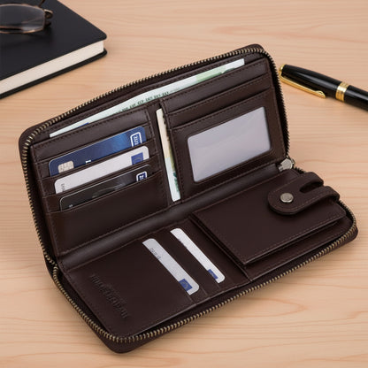 Portefeuille Homme HUMERPAUL en Cuir Véritable avec Blocage RFID - Porte-cartes et Porte-monnaie d'Affaires