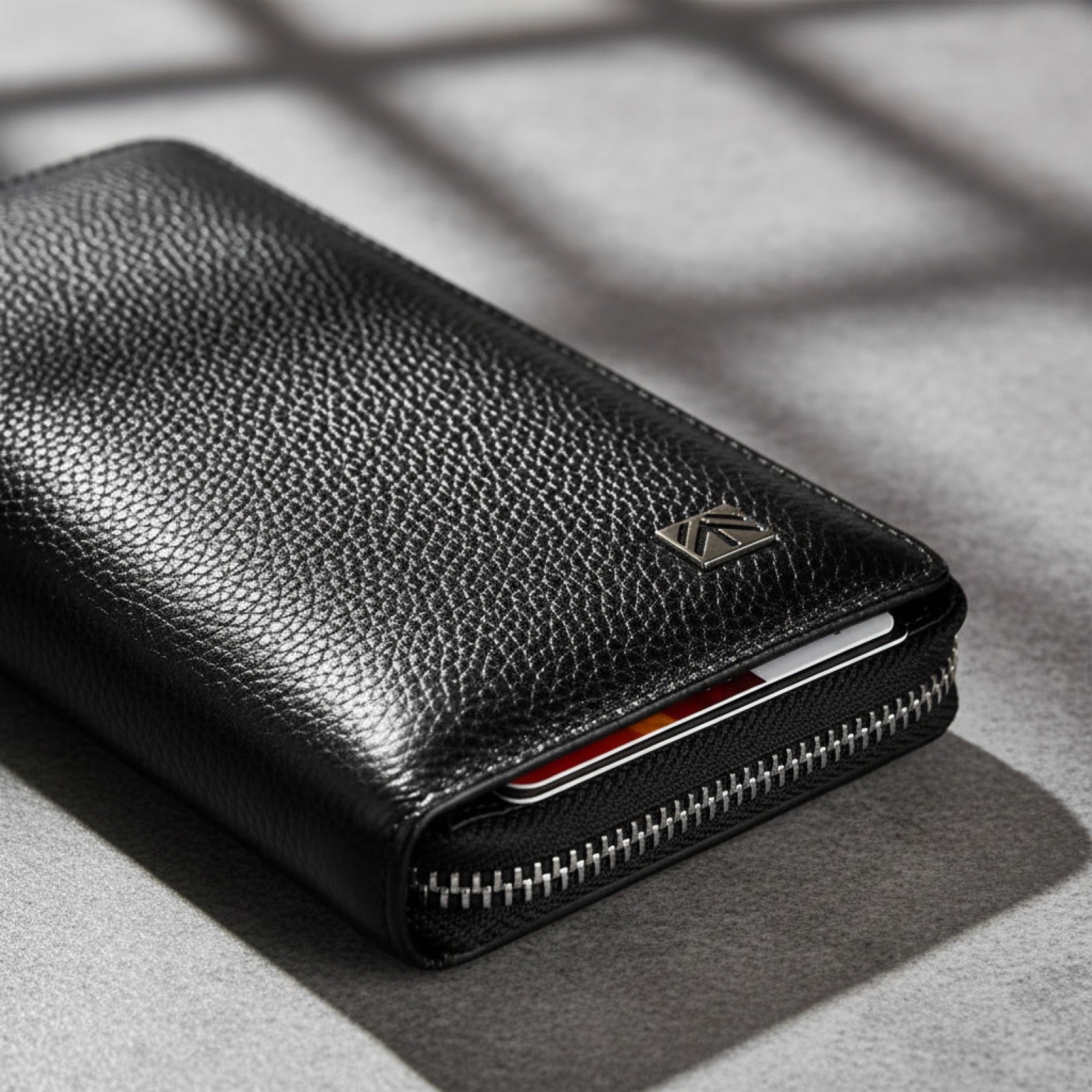 Portefeuille Long en Cuir Véritable HUMERPAUL avec Blocage RFID - Noir ou Café