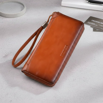 Portefeuille Long en Cuir de Vache Souple pour Homme - Grande Capacité & Design Antivol
