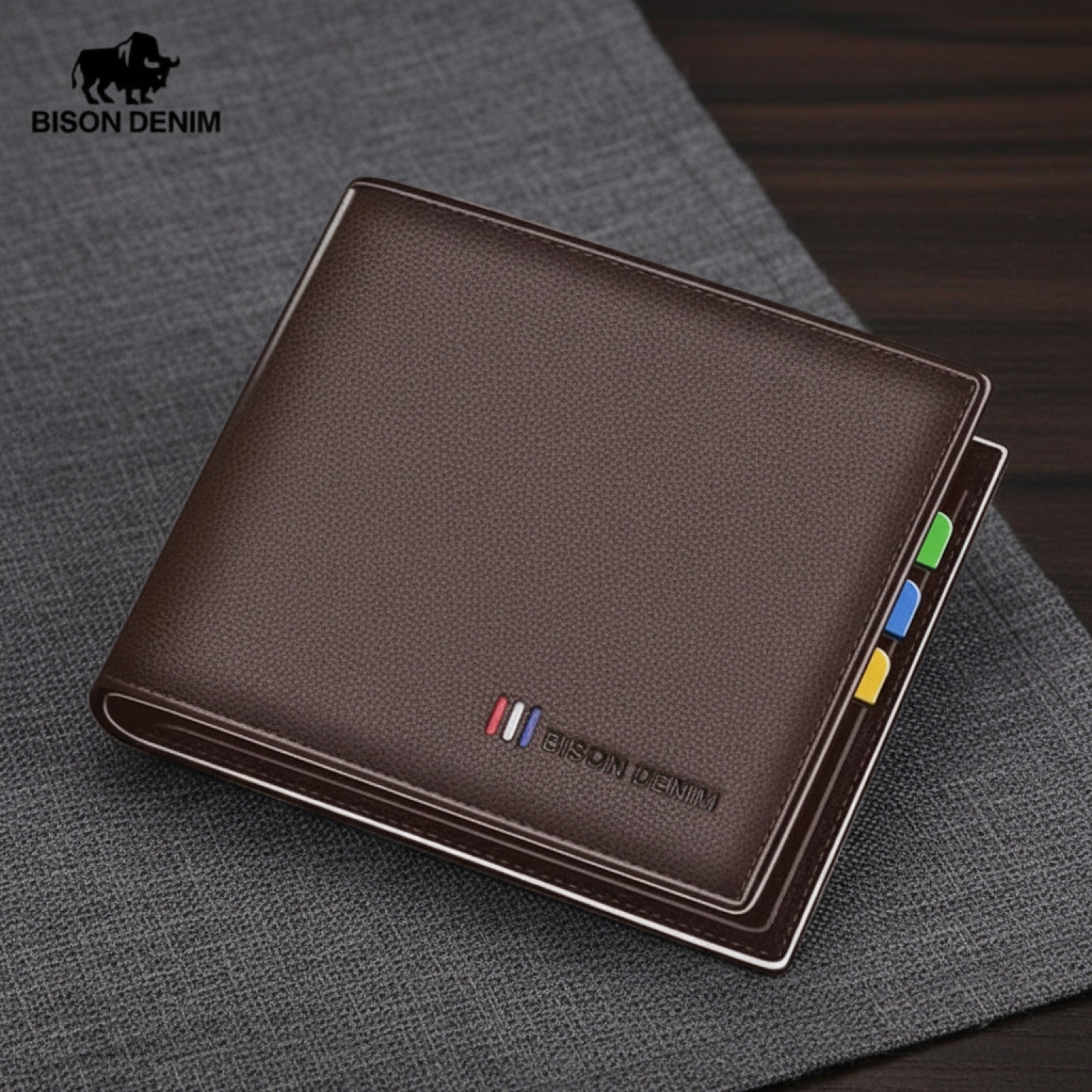 Portefeuille Homme Cuir de Vache Véritable - Petit Porte-cartes Double Volet avec Blocage RFID