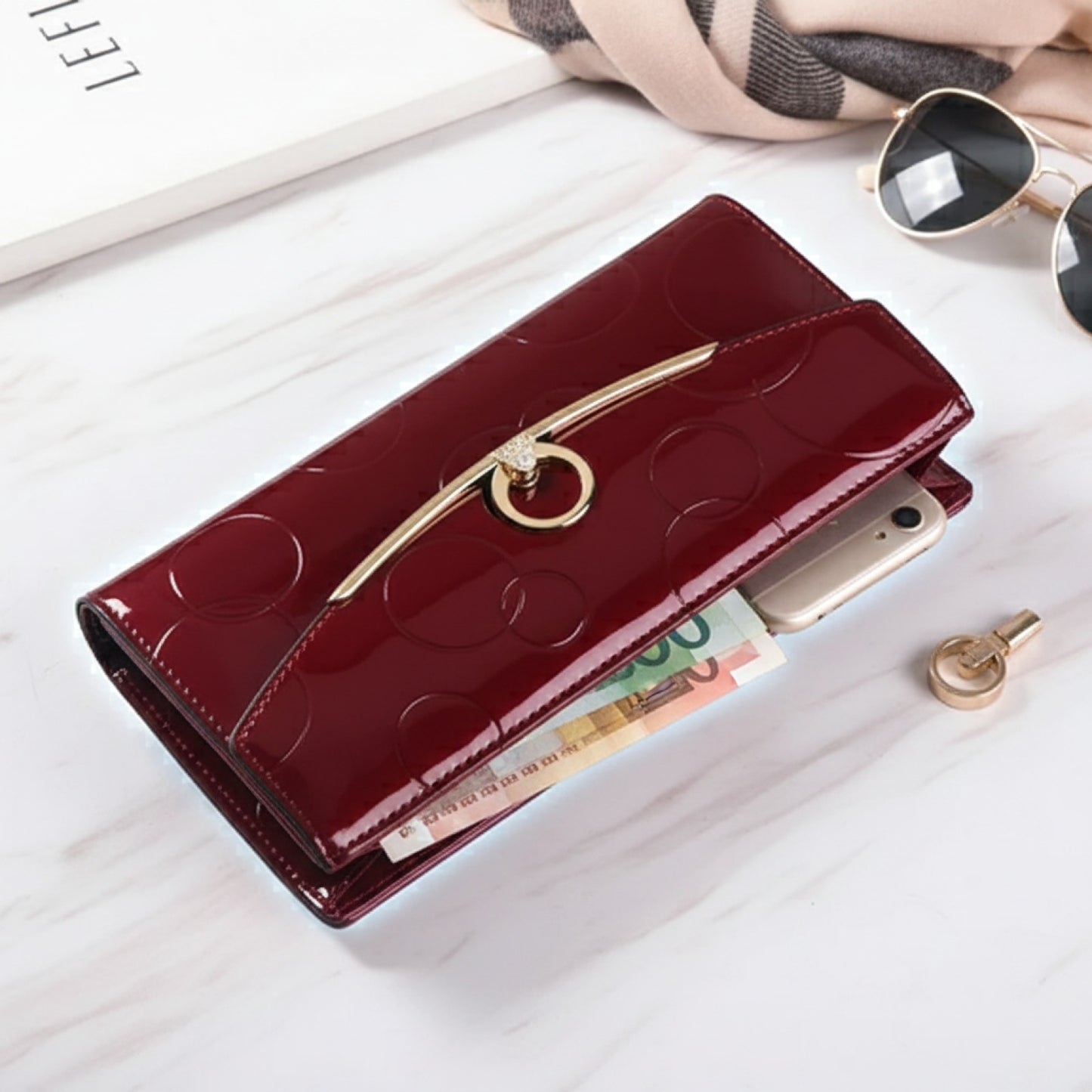 Portefeuille Long Femme RFID : Sac à Main Chic avec Fermeture Éclair et Grande Capacité