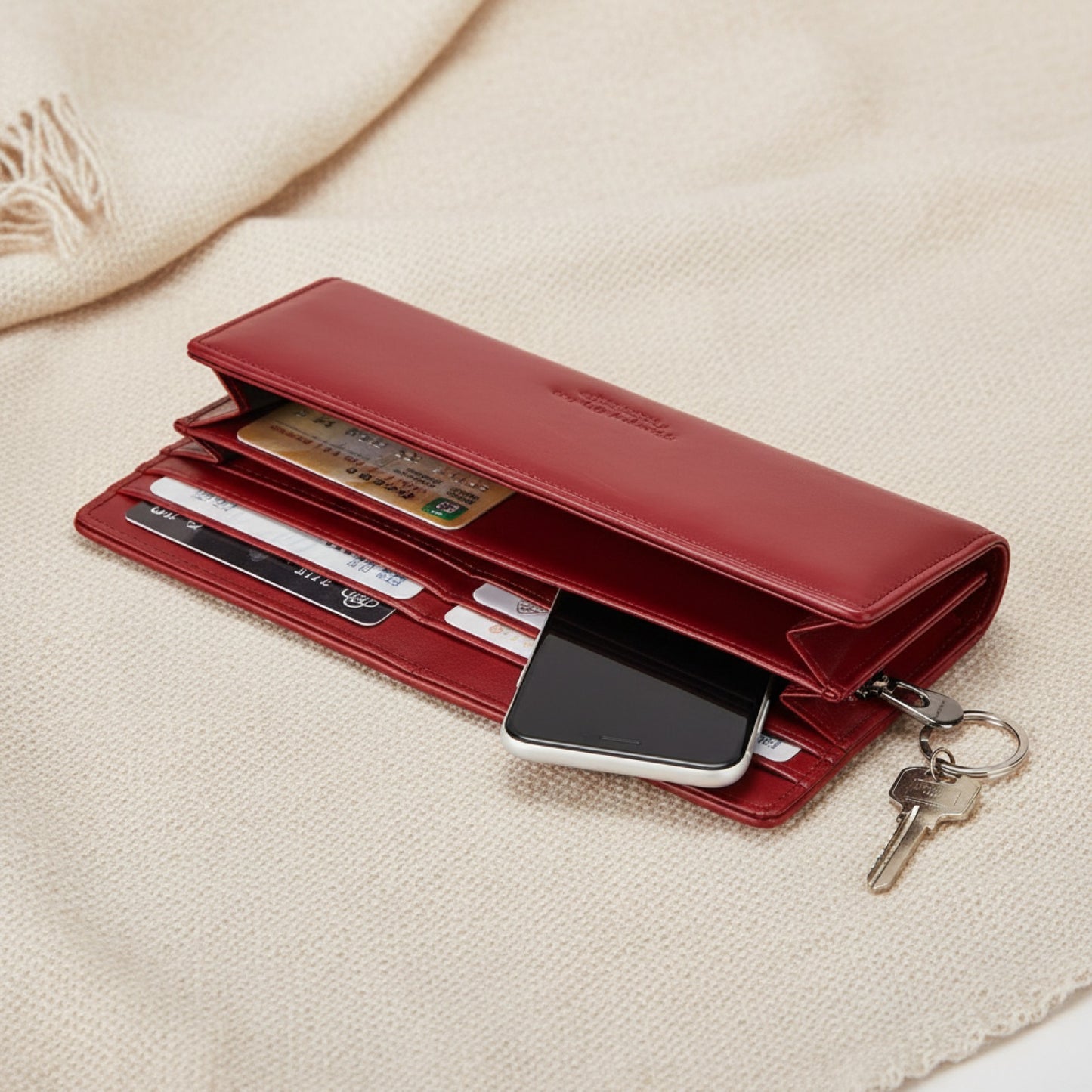 Portefeuille Long Femme en Cuir Véritable avec Blocage RFID - Luxe et Pratique