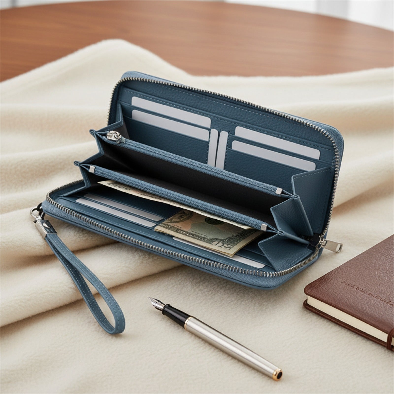 Portefeuille Long en Cuir Véritable pour Femme avec Protection RFID - Design Luxe