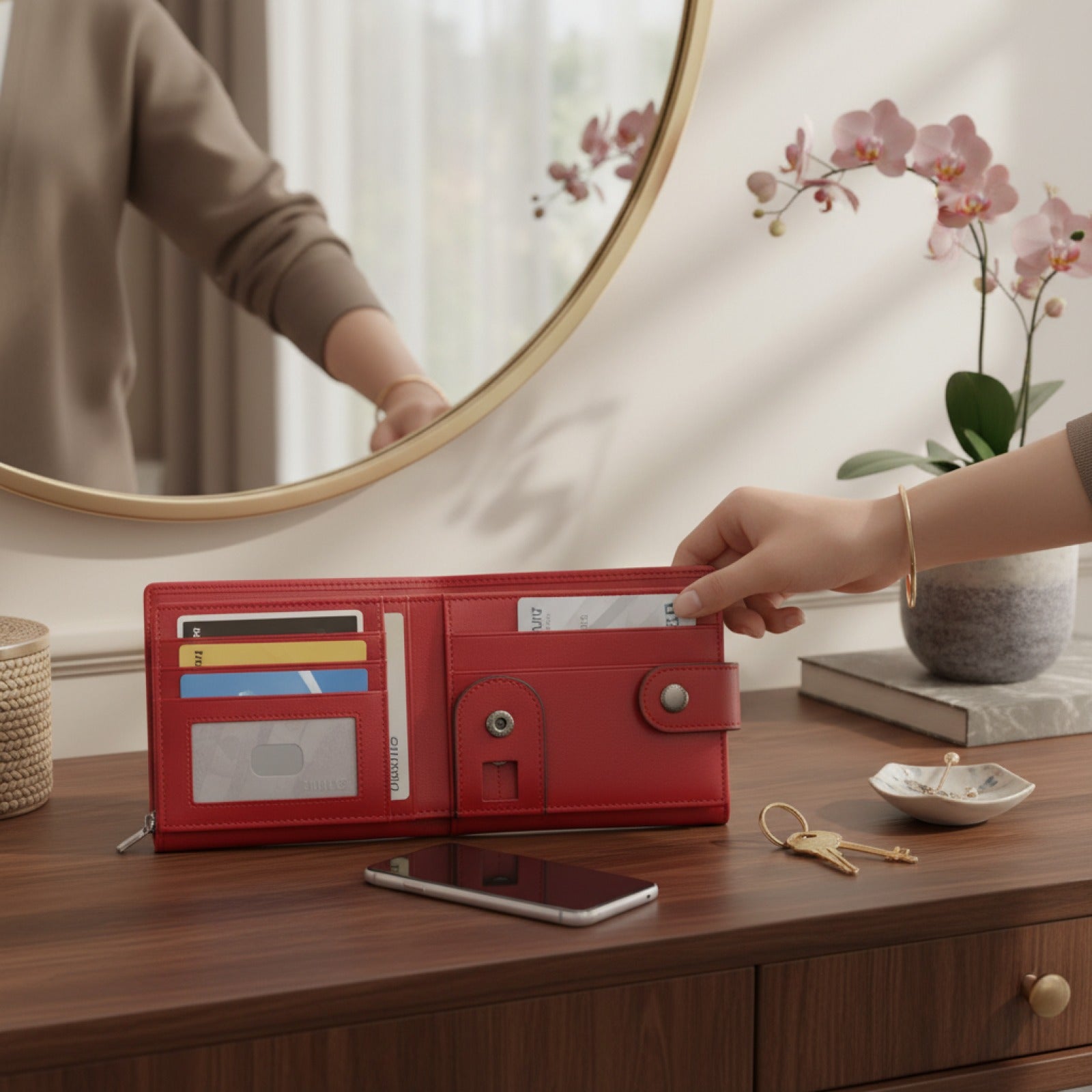 Portefeuille Long Femme en Cuir Véritable - Chic et Fonctionnel avec Blocage RFID