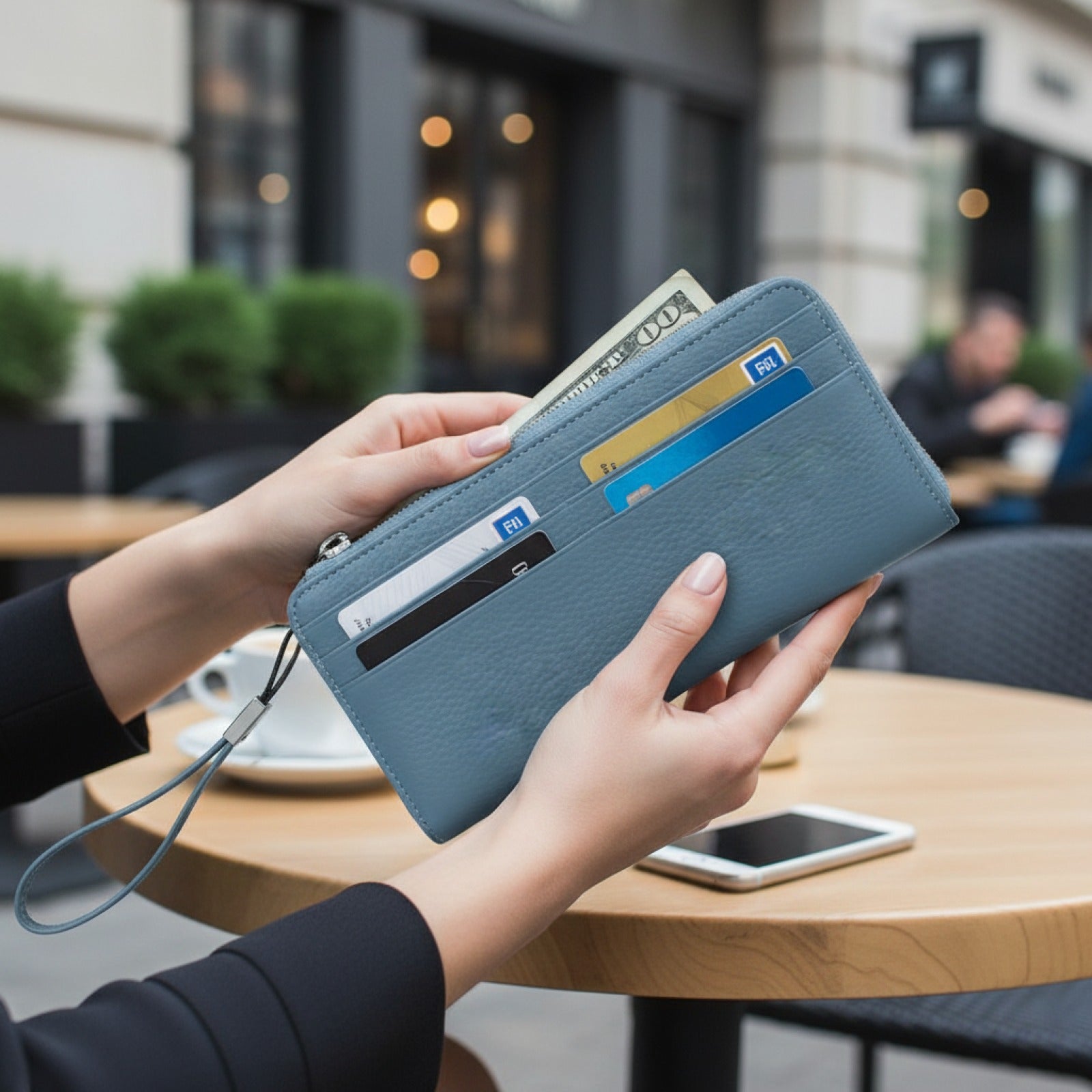 Portefeuille Long en Cuir Véritable pour Femme avec Protection RFID - Design Luxe
