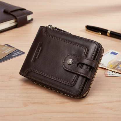 Portefeuille Homme HUMERPAUL en Cuir Véritable avec Blocage RFID - Porte-cartes et Porte-monnaie d'Affaires