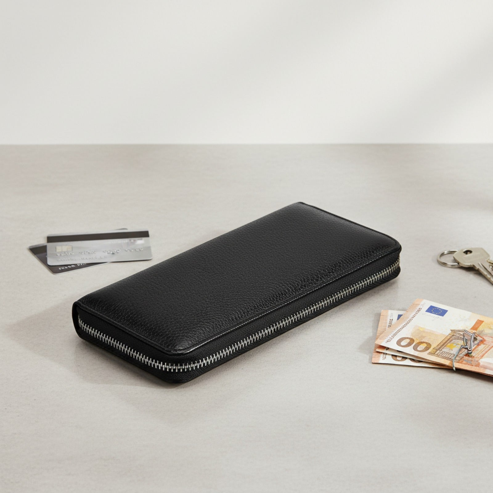 Portefeuille Long en Cuir Véritable HUMERPAUL avec Blocage RFID - Noir ou Café