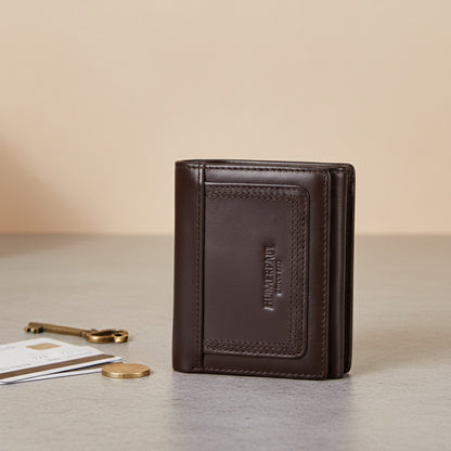 Portefeuille fin en cuir véritable pour homme HUMERPAUL - RFID, porte-cartes, porte-monnaie zippé