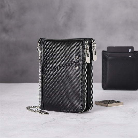 KAVIS Portefeuille Minimaliste en Cuir Véritable avec Blocage RFID - Porte-cartes Mode Homme & Femme