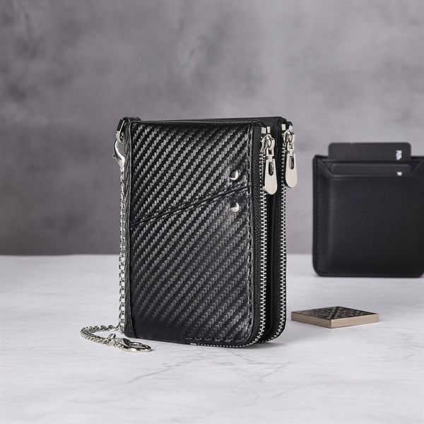 KAVIS Portefeuille Minimaliste en Cuir Véritable avec Blocage RFID - Porte-cartes Mode Homme & Femme