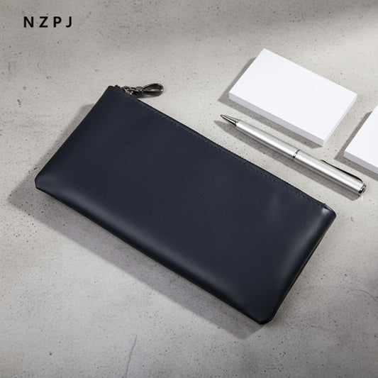 Portefeuille Long en Cuir Rétro pour Homme et Femme - Ultra Fin avec Fermeture Éclair