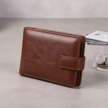 Portefeuille Homme Cuir avec Protection RFID et Fermeture Éclair - Porte-cartes et Sac à Monnaie