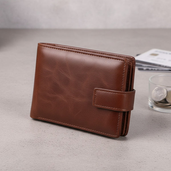 Portefeuille Homme Cuir avec Protection RFID et Fermeture Éclair - Porte-cartes et Sac à Monnaie