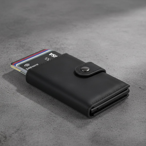 Portefeuille Minimaliste Homme en Fibre de Carbone avec Blocage RFID et Porte-Cartes Mince