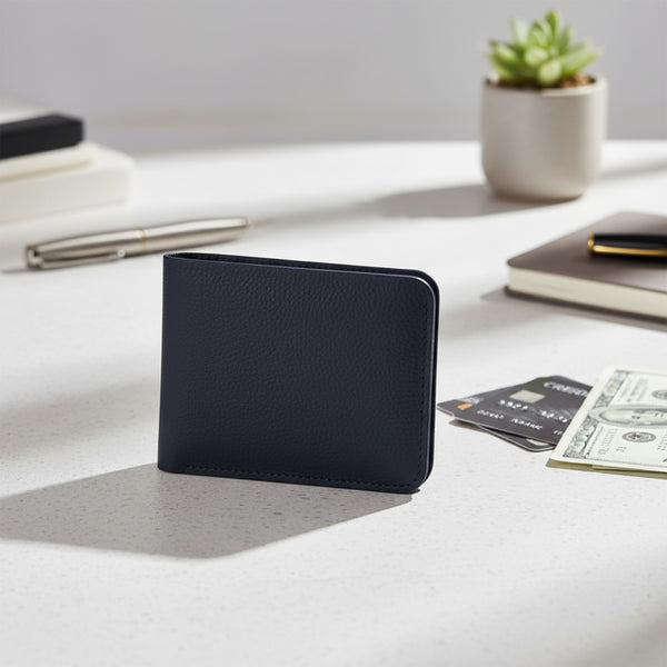 Portefeuille Minimaliste en Cuir Véritable pour Homme - Petit Porte-Cartes de Luxe