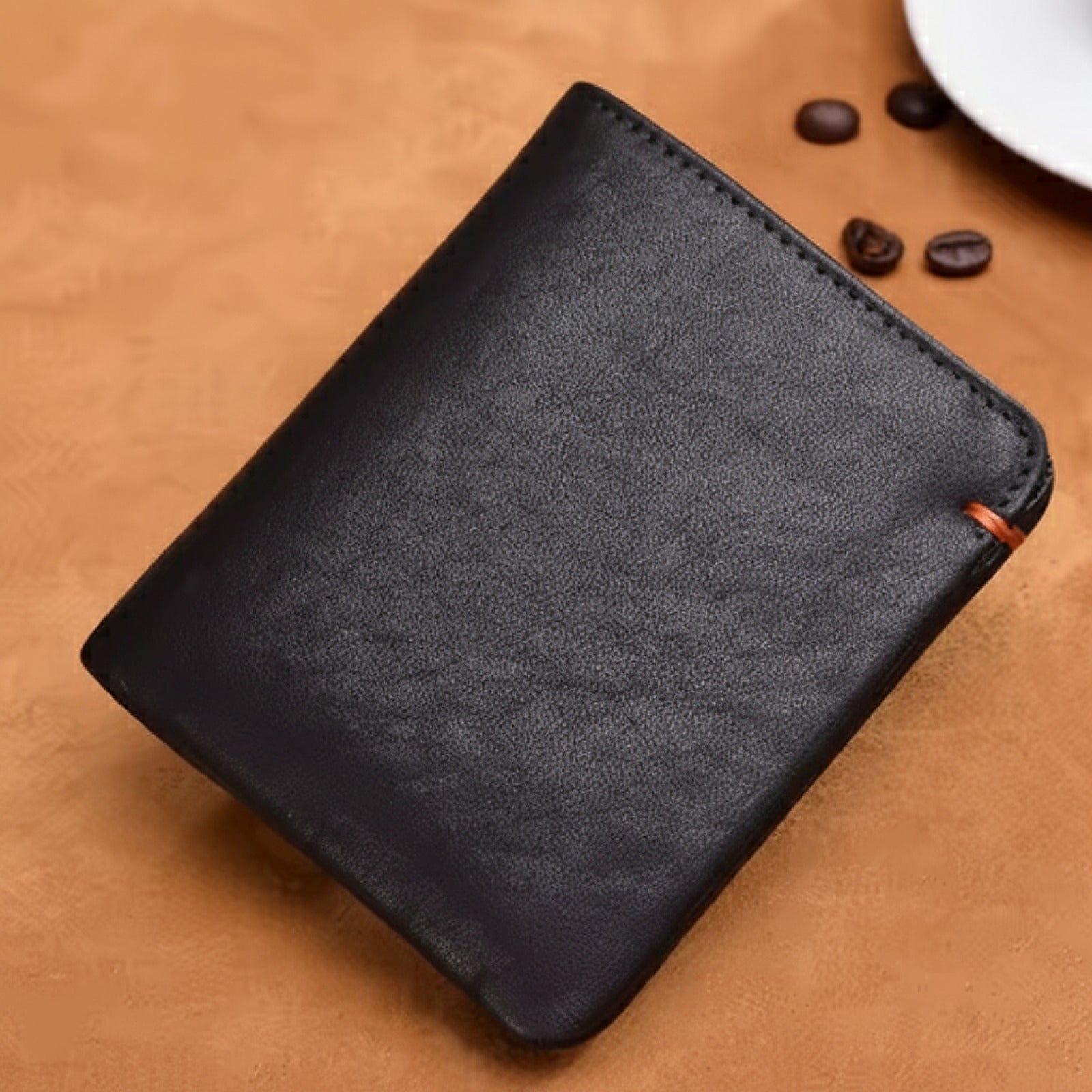 Portefeuille Homme en Cuir Souple Véritable - Porte-cartes Élégant et Simple