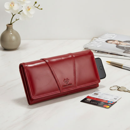 Portefeuille Long en Cuir Véritable pour Femme - Chic & Fonctionnel avec Blocage RFID