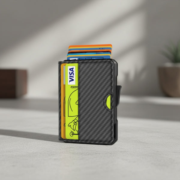 Portefeuille Homme Minimaliste en Cuir avec Pince à Billets et Blocage RFID