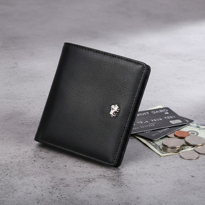 Portefeuille Homme Court en Cuir Véritable avec Blocage RFID - Mini Porte-Monnaie et Porte-Cartes à Fermeture Éclair